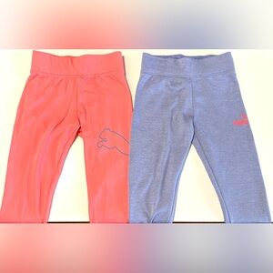 Puma Kids Pink and Blue Leggings Set of 2